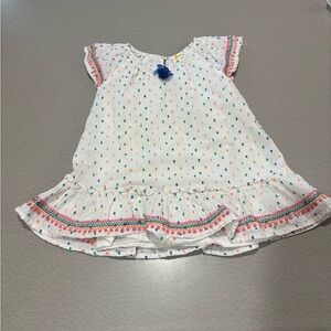 Mini Boden White Dress size 2-3 with Multicolor Polka Dots